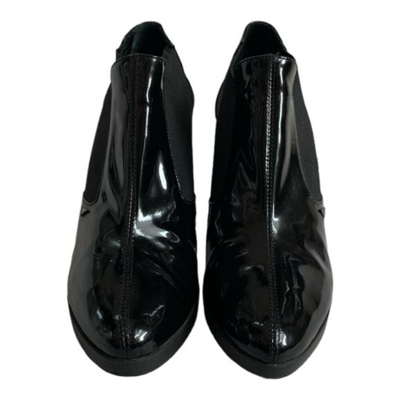 EMPORIO ARMANI Black Patent Leather Chelsea Ankle Boots Size 8-8.5 - Picture 6 of 12